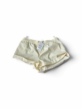 Zara Pale Yellow Striped Athletic Shorts
